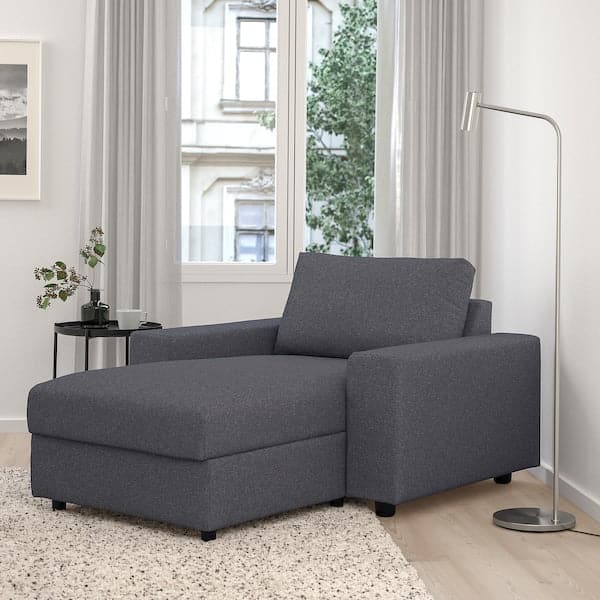 VIMLE Chaise-longue - with wide armrests/Smoke grey Gunnared , - best price from Maltashopper.com 19409145