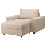 VIMLE chaise longue, with wide armrests/Hallarp beige, 125 cm