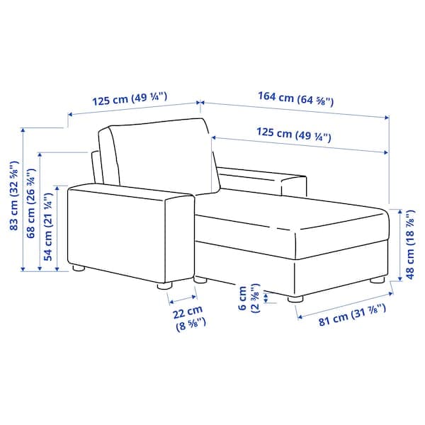 VIMLE - Chaise-longue - Premium Sofas from Ikea - Just €648.90! Shop now at Maltashopper.com