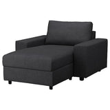 VIMLE chaise longue, with wide armrests/Hillared anthracite, 125 cm
