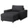 VIMLE - Chaise-longue, with wide armrests/Hillared anthracite ,