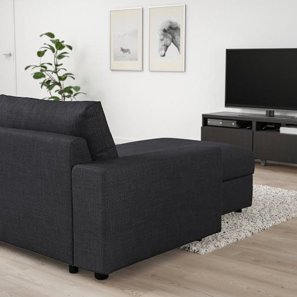 Ikea VIMLE - Chaise-longue, with wide armrests/Hillared anthracite ,