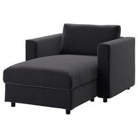 VIMLE chaise longue, Djuparp dark grey, 111 cm