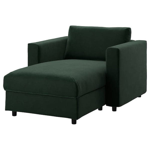 VIMLE - Chaise-longue, Djuparp dark green ,