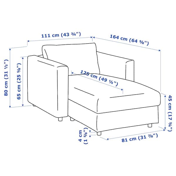 Ikea VIMLE Chaise-longue - Grann/Bomstad nero ,