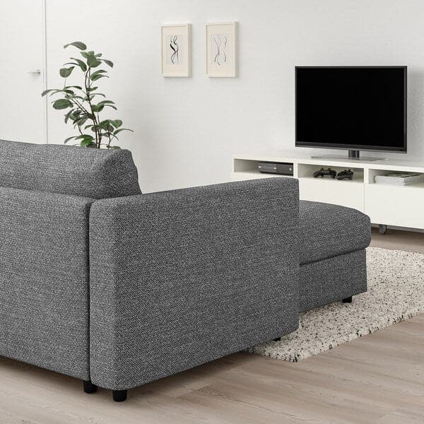 Ikea VIMLE - Chaise-longue, Lejde grey/black ,