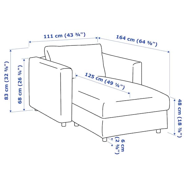 VIMLE Chaise-longue - Saxemara azzurro , - Premium Sofas from Ikea - Just €558.99! Shop now at Maltashopper.com