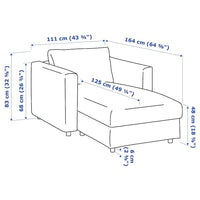 VIMLE Chaise-longue - Saxemara azzurro , - Premium Sofas from Ikea - Just €558.99! Shop now at Maltashopper.com