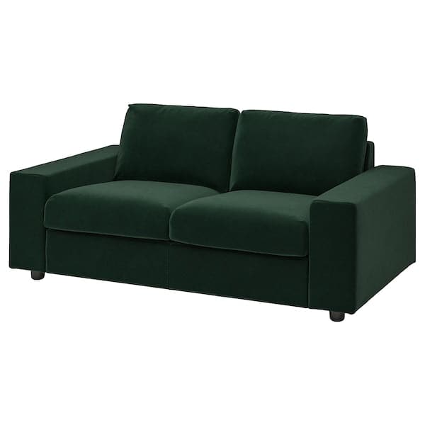 VIMLE - 2-seater sofa with wide armrests/Djuparp dark green , - best price from Maltashopper.com 89432675