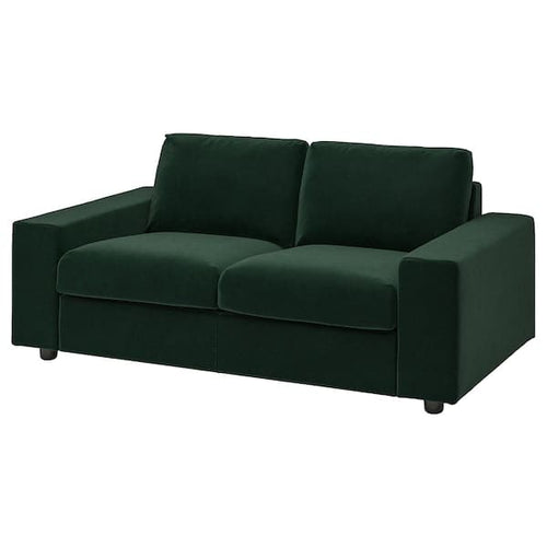 VIMLE - 2-seater sofa with wide armrests/Djuparp dark green ,