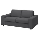 VIMLE 2-seat sofa, with wide armrests/Hallarp grey, 185 cm