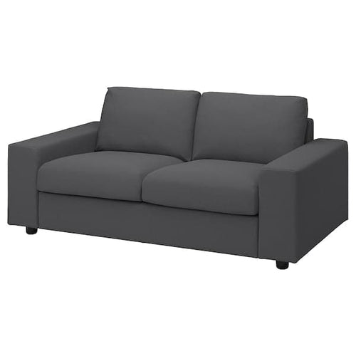 VIMLE 2-seater sofa - with wide armrests/Grey Hallarp ,