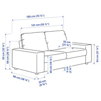 VIMLE - 2-seater sofa with wide armrests/Hillared anthracite , - best price from Maltashopper.com 49432762