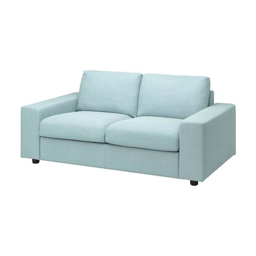 VIMLE 2 seater sofa - with wide armrests/blue Saxemara ,