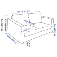 VIMLE - 2-seater sofa, Djuparp green-blue , - best price from Maltashopper.com 79433595