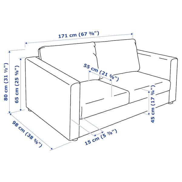 VIMLE 2-seater sofa - Grann/Bomstad black , - best price from Maltashopper.com 59306292