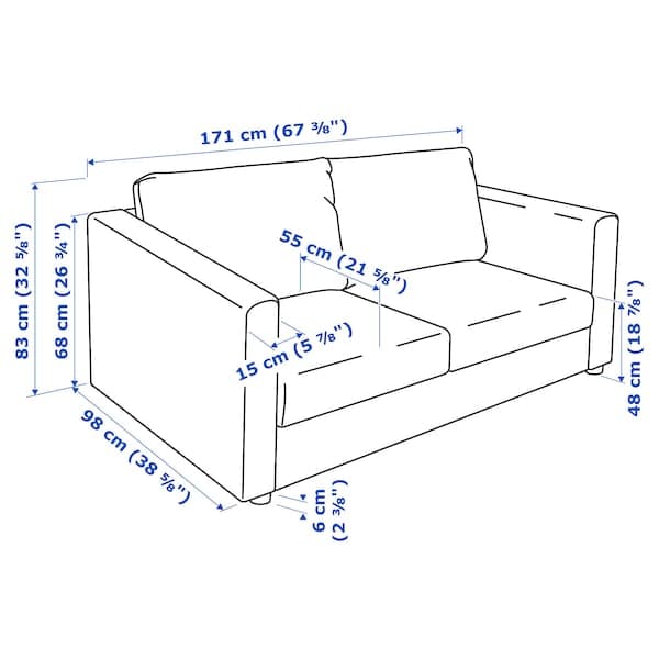 Ikea VIMLE 2 seater sofa - Hallarp grey ,