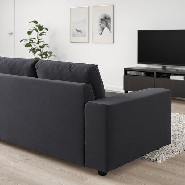 VIMLE - 3-seater sofa with wide armrests/Djuparp dark grey , - best price from Maltashopper.com 09432679