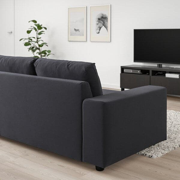 Ikea VIMLE - 3-seater sofa with wide armrests/Djuparp dark grey ,