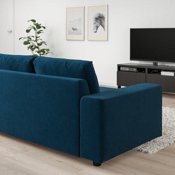 Ikea VIMLE - 3-seater sofa with wide armrests/Djuparp green-blue ,