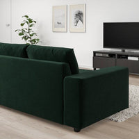 VIMLE - 3-seater sofa with wide armrests/Djuparp dark green , - best price from Maltashopper.com 69432681