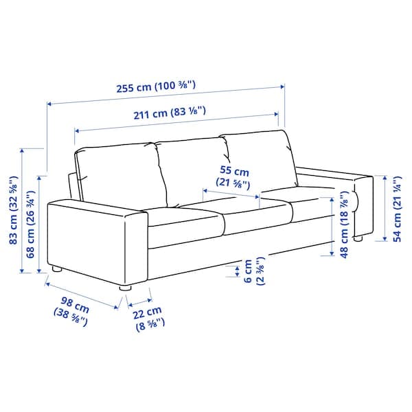VIMLE 3 seater sofa - with wide armrests/Gunnared beige , - best price from Maltashopper.com 69401335