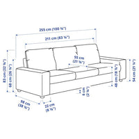 VIMLE 3 seater sofa - with wide armrests/Gunnared beige , - best price from Maltashopper.com 69401335