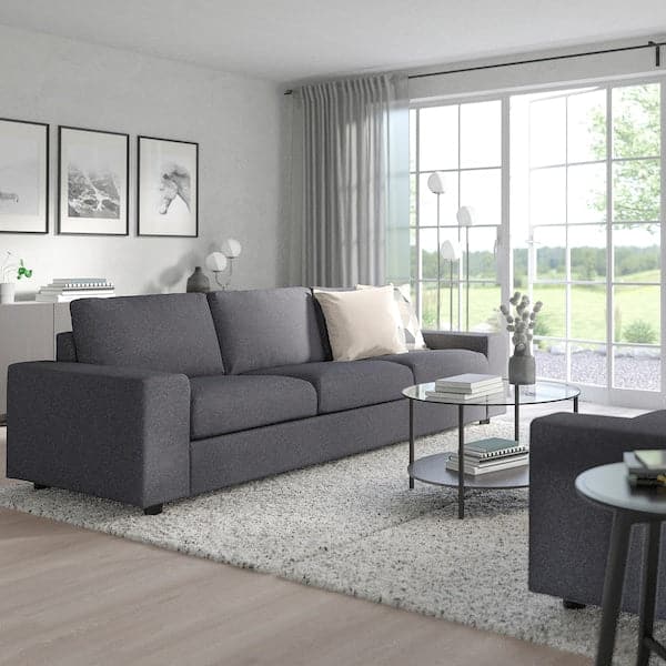 VIMLE 3 seater sofa - with wide armrests/Gunnared smoke grey , - best price from Maltashopper.com 19401333