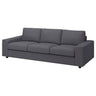 VIMLE 3-seat sofa, with wide armrests/Gunnared medium grey, 255 cm