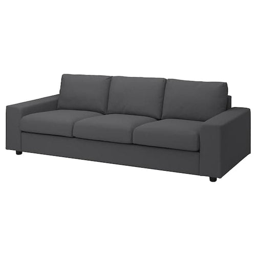 VIMLE 3 seater sofa - with wide armrests/Hallarp grey ,