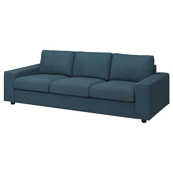 VIMLE - 3-seater sofa with wide armrests/Hillared dark blue , - best price from Maltashopper.com 99432769