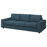 VIMLE 3-seat sofa, with wide armrests/Hillared dark blue, 255 cm