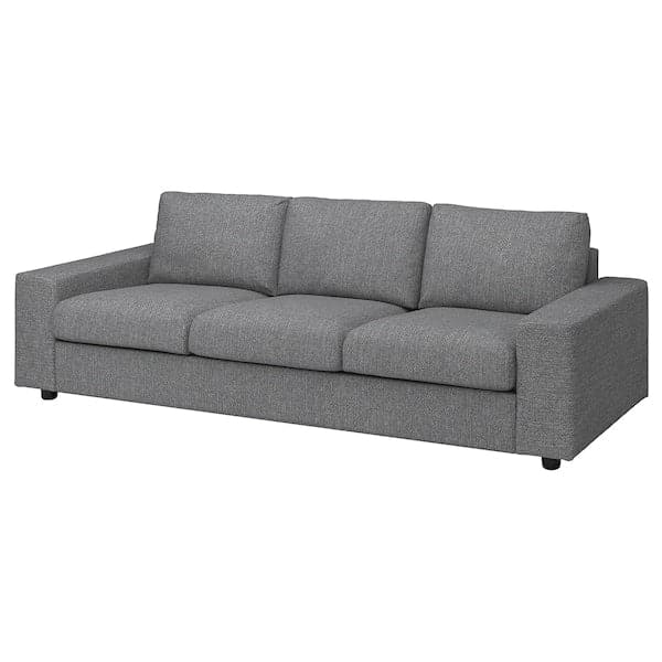 Ikea VIMLE - 3-seater sofa with wide armrests/Lejde grey/black ,