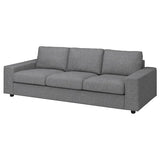 VIMLE 3-seat sofa, with wide armrests/Lejde grey/black, 255 cm