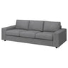 VIMLE 3-seat sofa, with wide armrests/Lejde grey/black, 255 cm