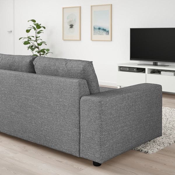 Ikea VIMLE - 3-seater sofa with wide armrests/Lejde grey/black ,