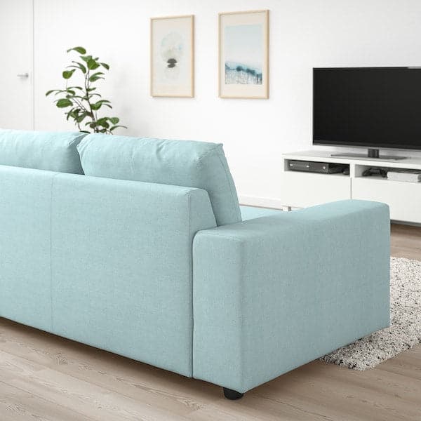 VIMLE 3 seater sofa - with wide armrests/Saxemara light blue , - best price from Maltashopper.com 79401467