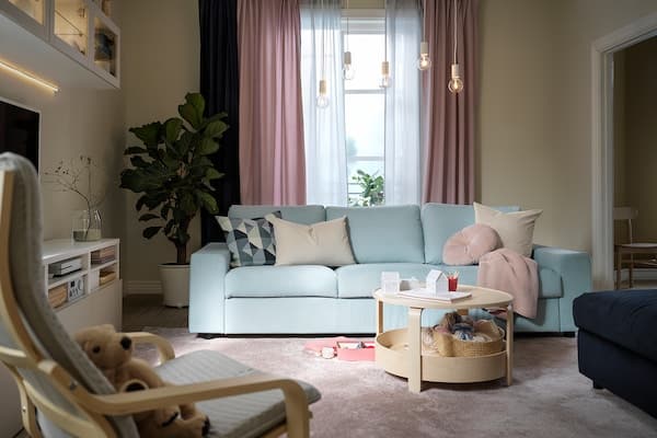Ikea VIMLE 3 seater sofa - with wide armrests/Saxemara light blue ,