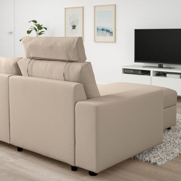 VIMLE - 3-seater sofa with chaise-longue , - best price from Maltashopper.com 59401411