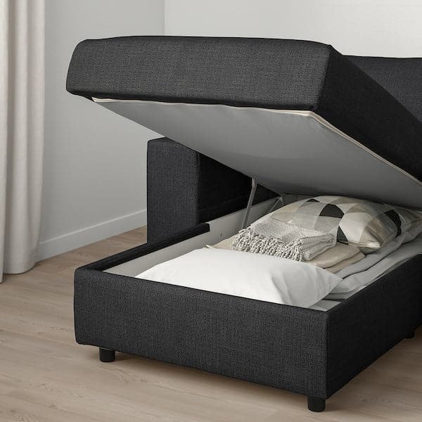 Ikea VIMLE - 3-seater sofa with chaise-longue, with wide armrests/Hillared anthracite ,