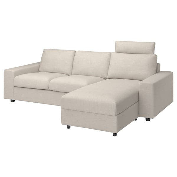 VIMLE - 3-seater sofa with chaise-longue , - best price from Maltashopper.com 69401302