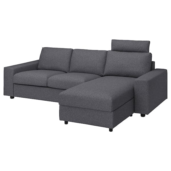 VIMLE - 3-seater sofa with chaise-longue , - best price from Maltashopper.com 69401298