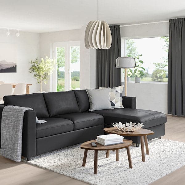 Ikea VIMLE 3-seater sofa - with chaise-longue/Grann/Bomstad black ,