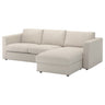 VIMLE 3-seat sofa, with chaise longue/Gunnared beige, 252 cm