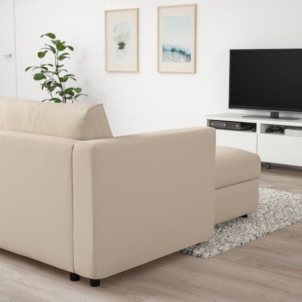 Ikea VIMLE 3-seater sofa with chaise-longue - Beige Hallarp ,