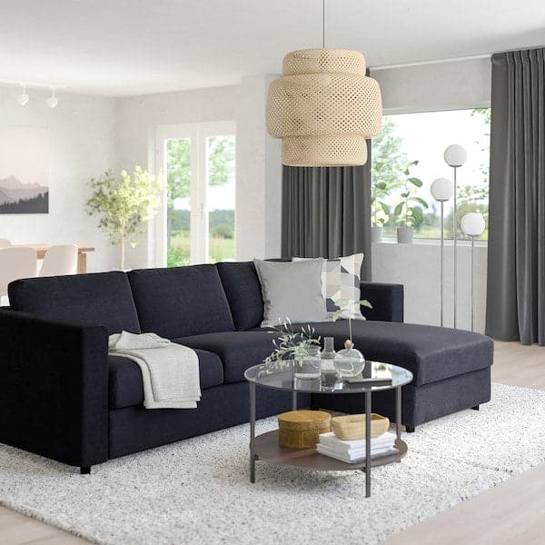 Ikea VIMLE 3 seater sofa with chaise-longue - Saxemara blue-black ,