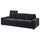 VIMLE 3-seat sofa, with headrest with wide armrests/Djuparp dark grey, 211x54x98 cm