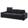 VIMLE 3-seat sofa, with headrest with wide armrests/Djuparp dark grey, 255 cm