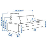 VIMLE - 3-seater sofa with headrest and wide armrests/Djuparp green-blue , - best price from Maltashopper.com 69432676