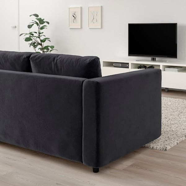 VIMLE - 3-seater sofa with headrest/Djuparp dark grey , - best price from Maltashopper.com 09433607